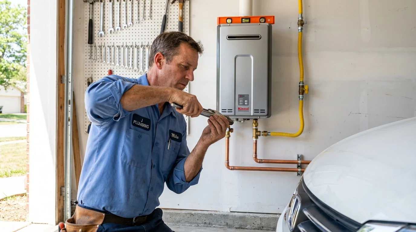 Tankless water heater installation by a Johns Plumbing LLC plumber in Effort